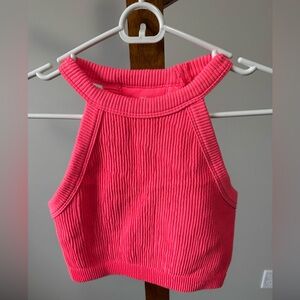 Aerie Superchill Seamless High Neck Bra Top Luminous Rose Size Small